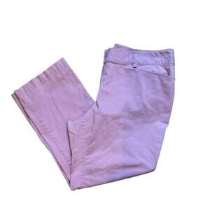 Lands End pastel pink purple chino pant mid rise straight leg stretch womens 16W